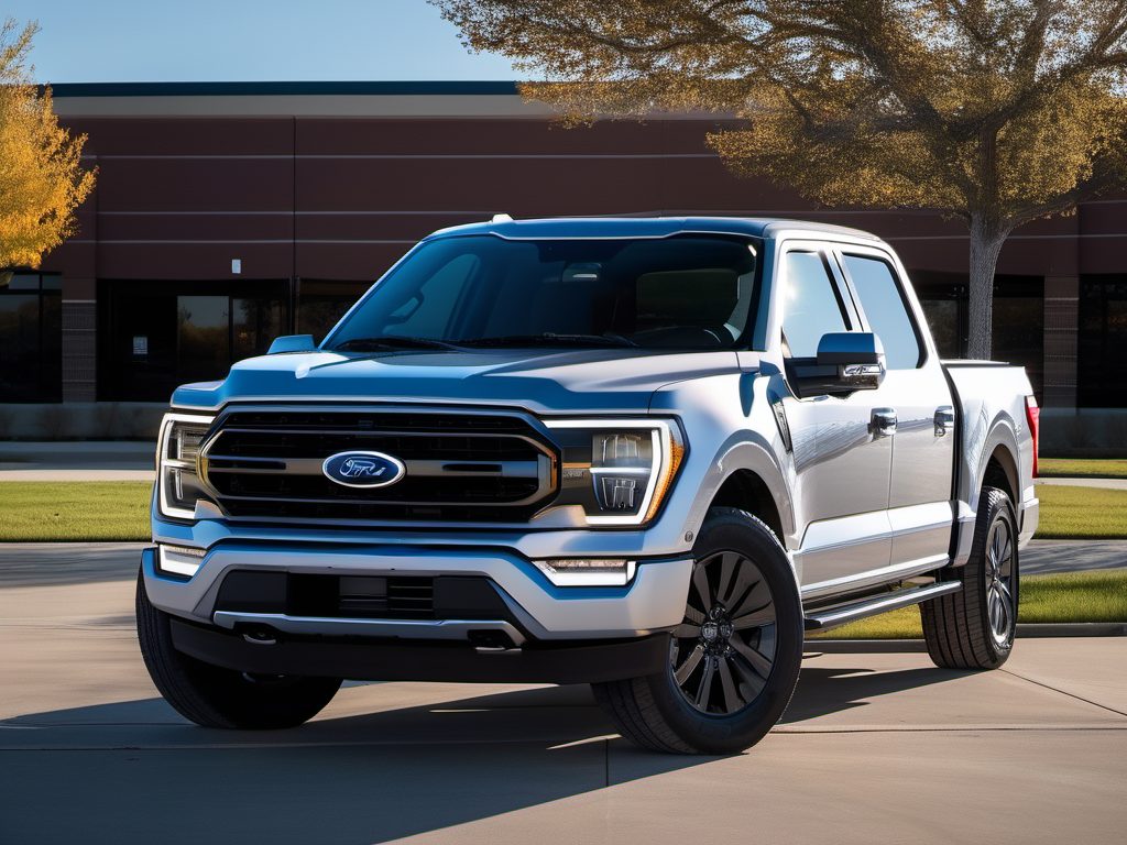 Ford F-150 with a badly shattered windshield before service